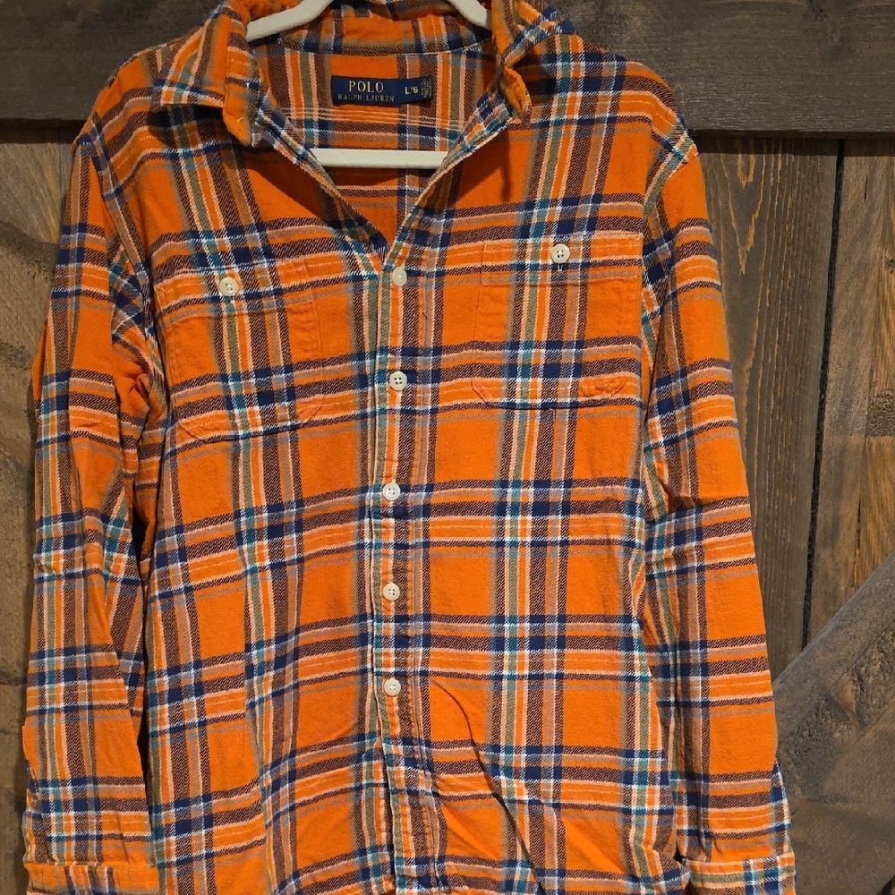 Polo by Ralph Lauren Orange Plaid Men's Shirt
